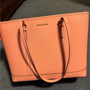 Michael Kors Pink Tote Bag and Jet Set Wallet